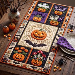 Halloween Greetings Spooky Season Table Runner - Made to Order TABLE928