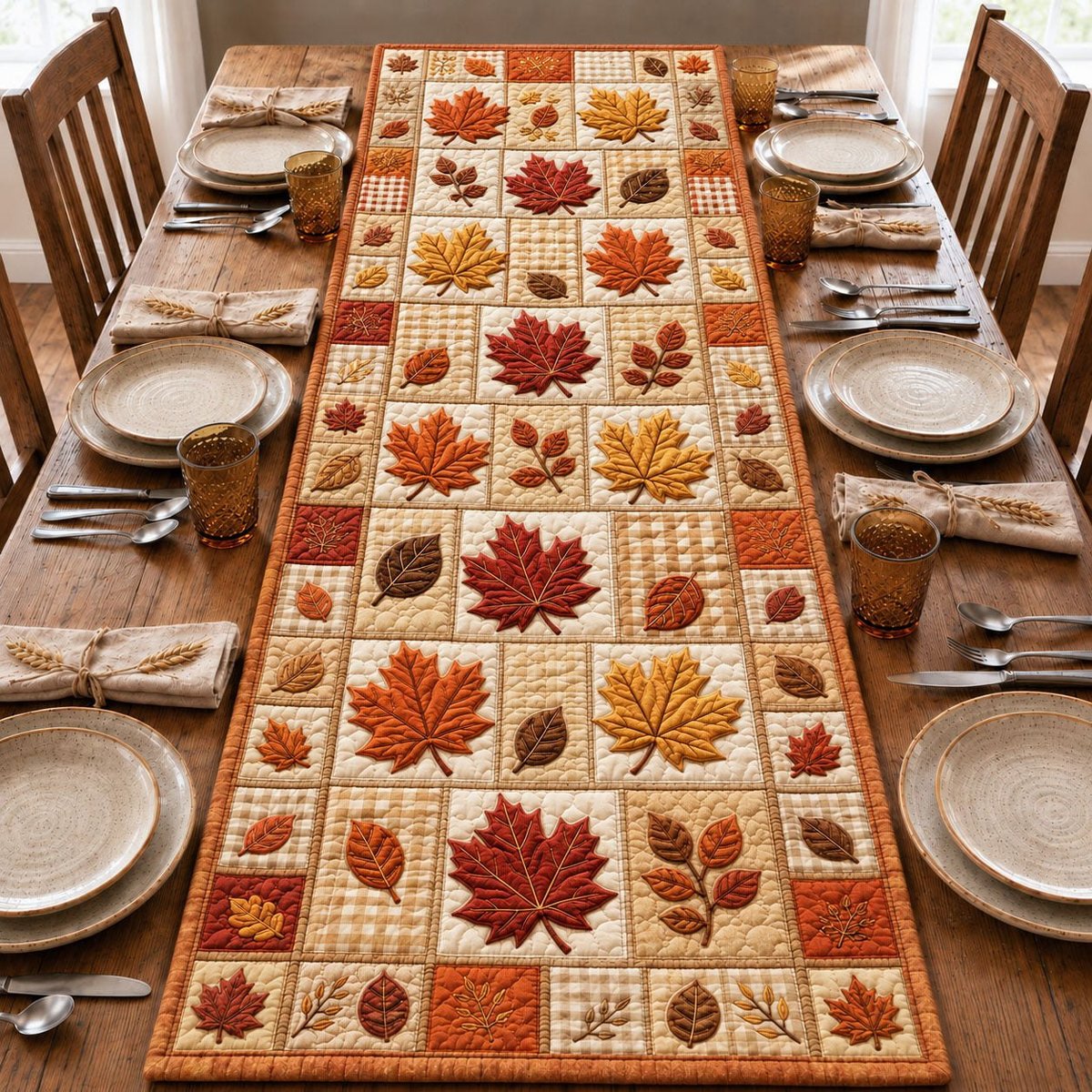 Harvest Maple Leaf Table Runner - Made to Order TABLE928