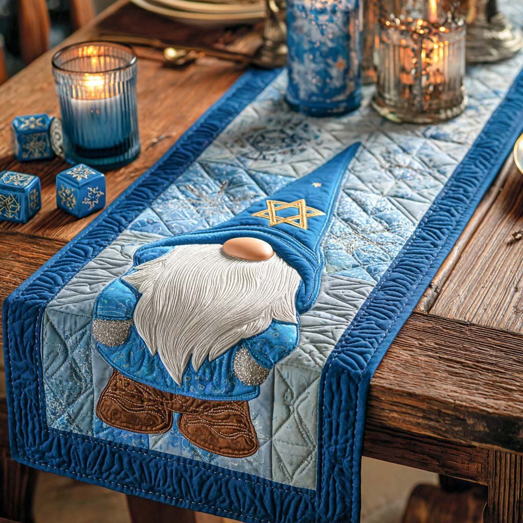 Hanukkah Gnome Blessings Table Runner - Made to Order TABLE928