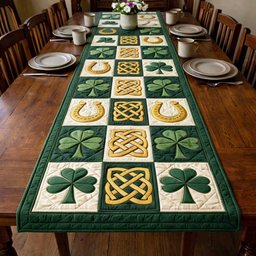 Horseshoes Shamrocks and Celtic Knots Table Runner - Made to Order TABLE928