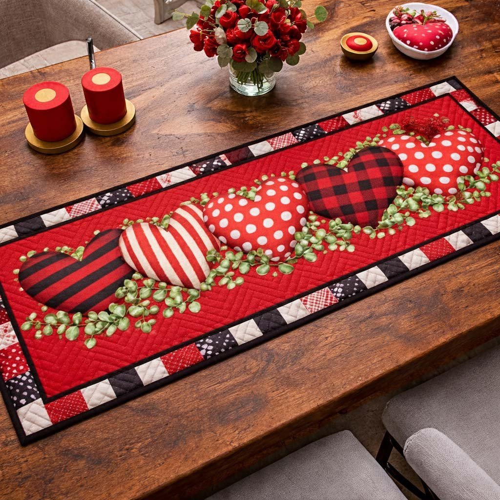 Heart Vine Romance Table Runner - Made to Order TABLE928
