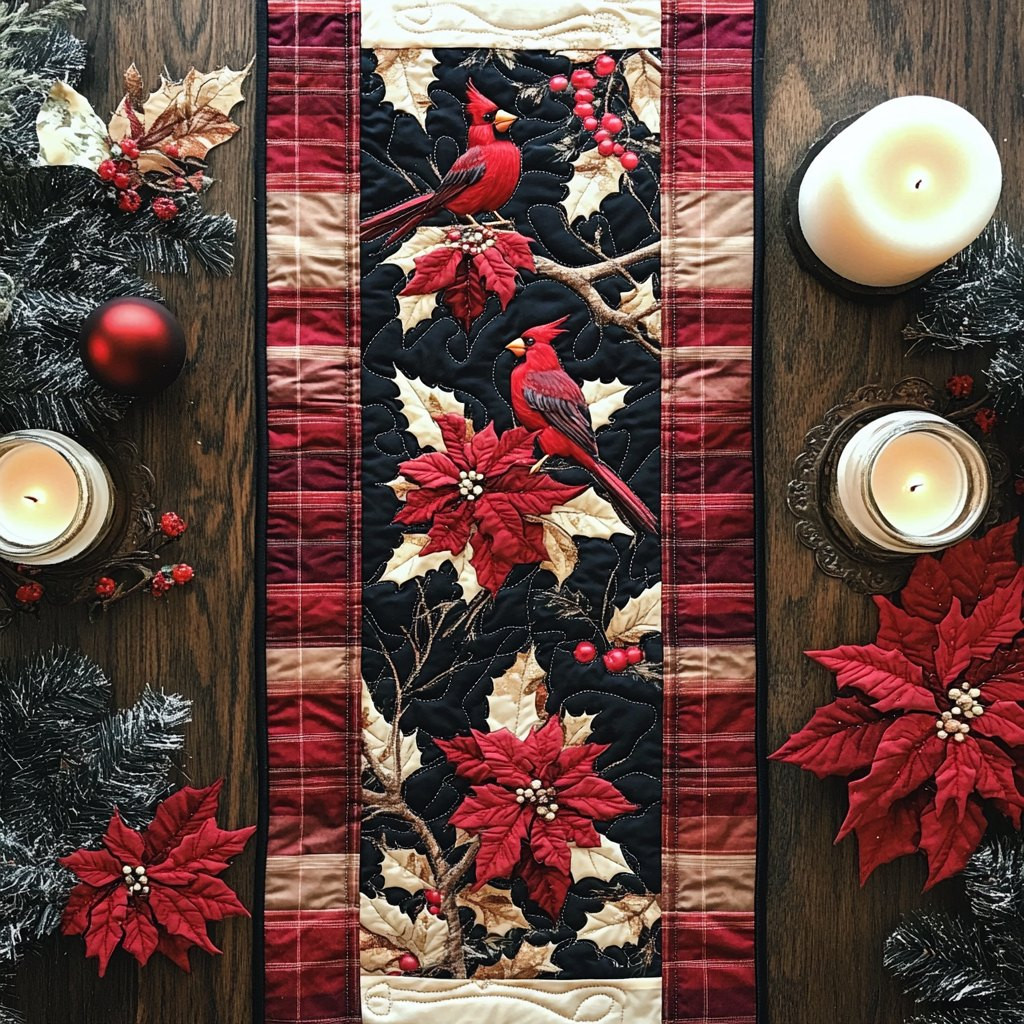 Holly Cardinal Dreams Table Runner - Made to Order TABLE928