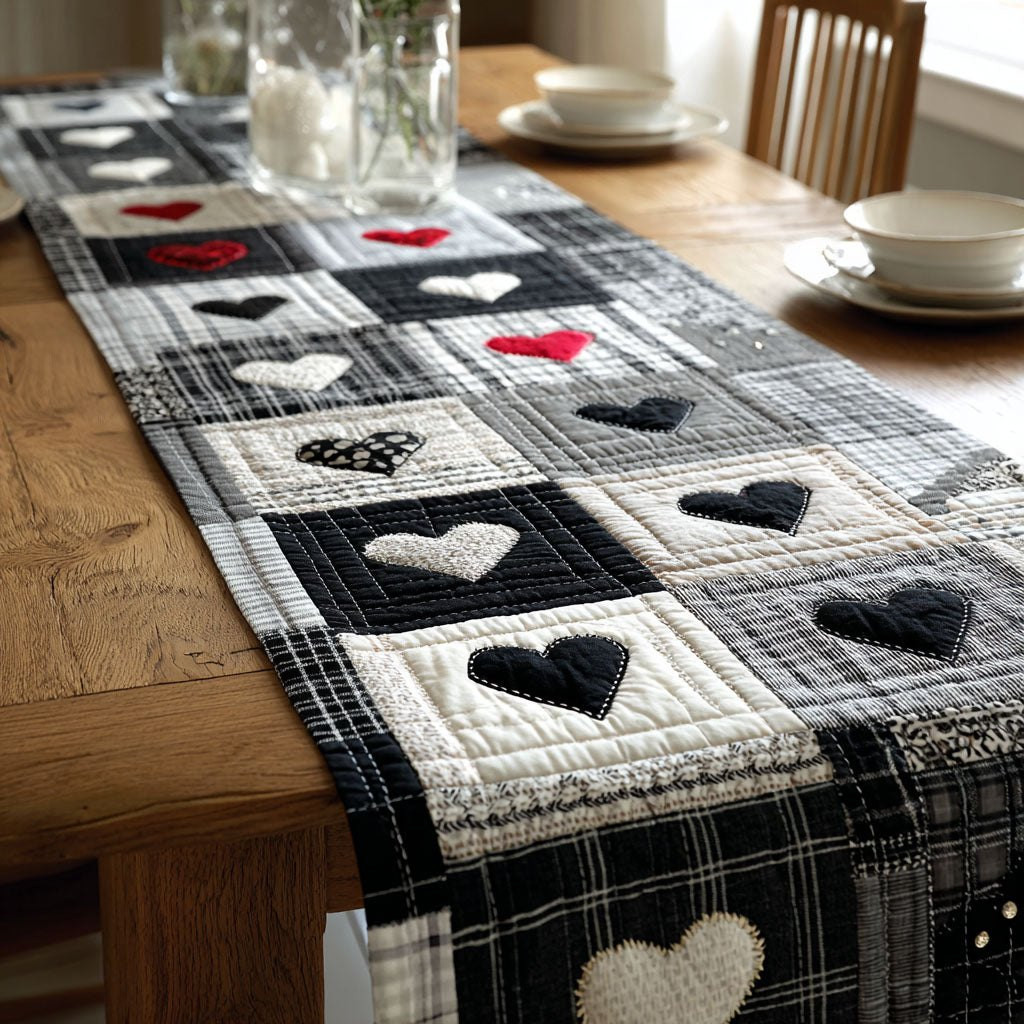 Hearts Patchwork Table Runner - Made to Order TABLE928