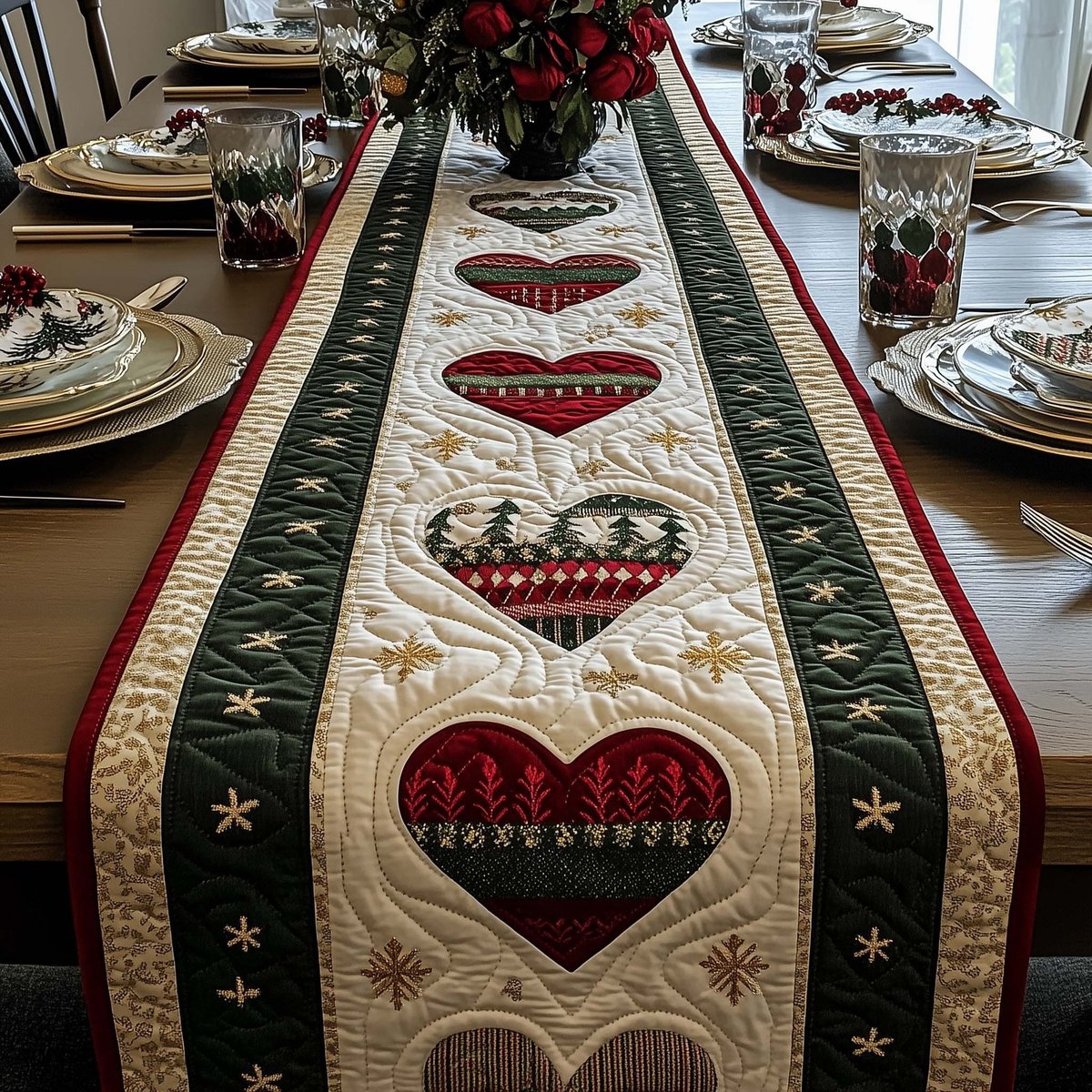 Holiday Patchwork Table Runner - Made to Order TABLE928