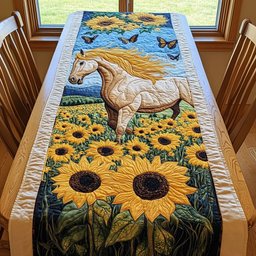 Horse Above a Sunflower Field Table Runner - Made to Order TABLE928