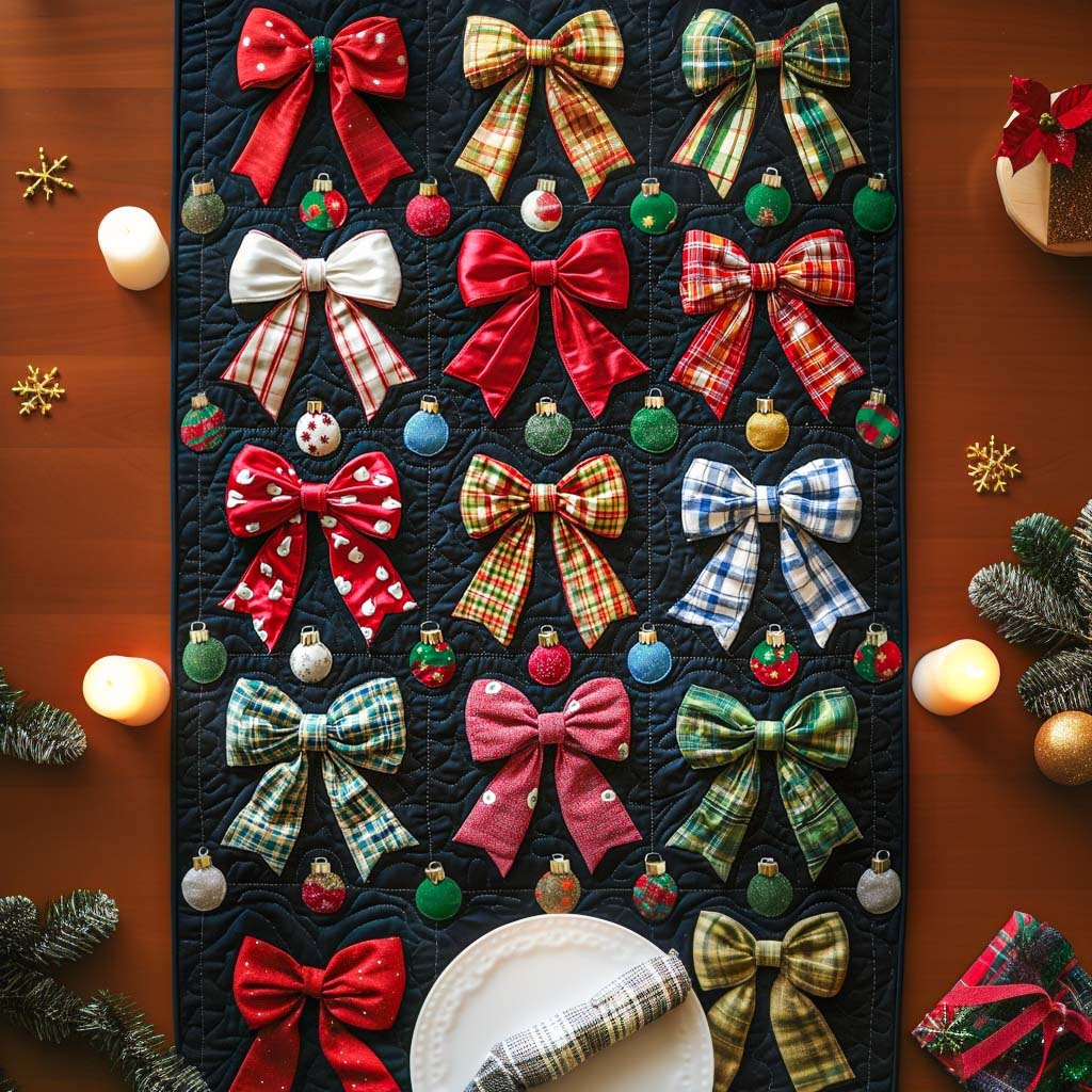 Holiday Bows Table Runner - Made to Order TABLE928