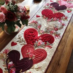 Hearts in Bloom Table Runner - Made to Order TABLE928