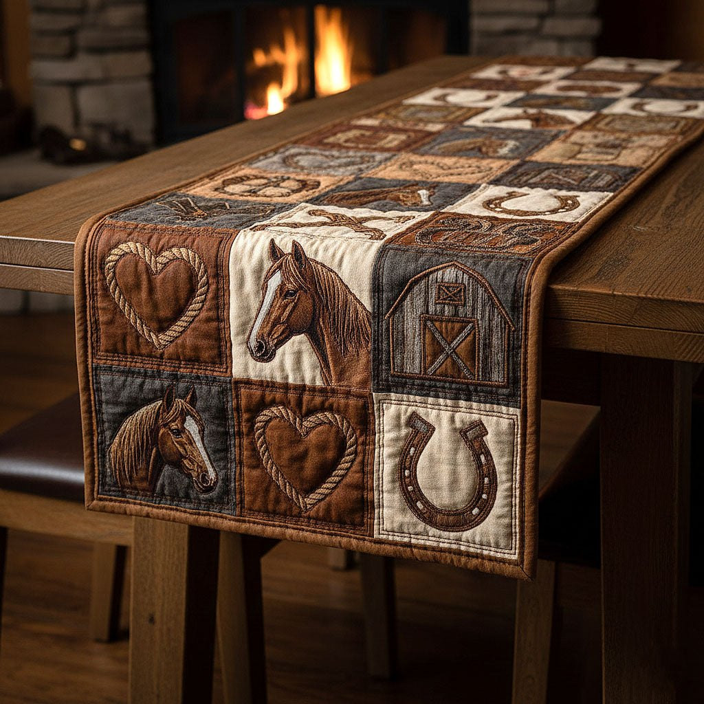 Horses Hearts and Horseshoe Blocks Table Runner - Made to Order TABLE928