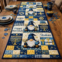 Hanukkah Gnome Joy Table Runner - Made to Order TABLE928