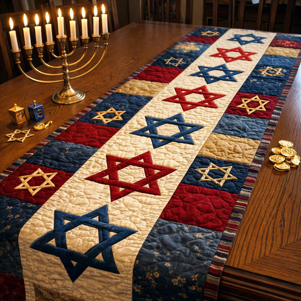 Hanukkah Heritage Table Runner - Made to Order TABLE928
