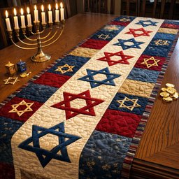 Hanukkah Heritage Table Runner - Made to Order TABLE928