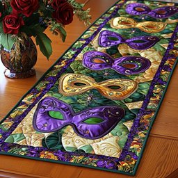Green Royal Masks Table Runner - Made to Order TABLE928