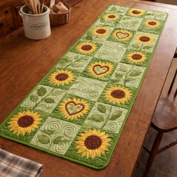 Green Sunheart Table Runner - Made to Order TABLE928