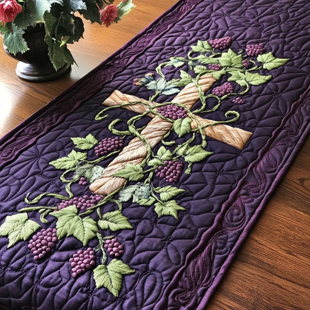 Grape Vine Cross Table Runner - Made to Order TABLE928