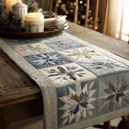Grey Star Quilt Blocks Table Runner - Made to Order TABLE928