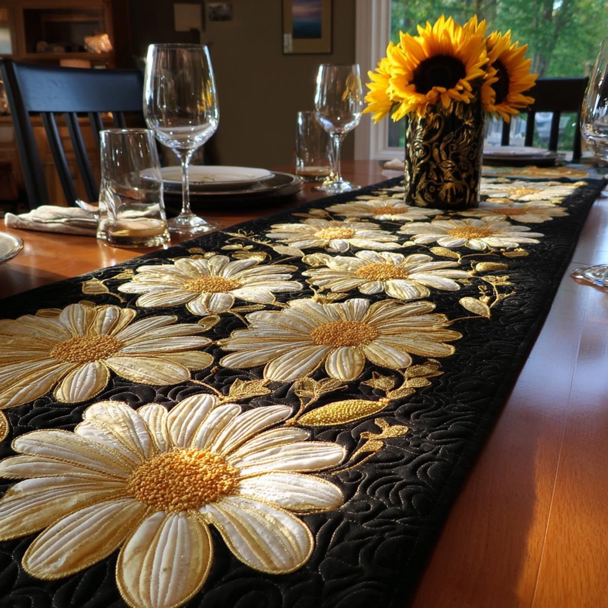 Golden Daisy Table Runner - Made to Order TABLE928