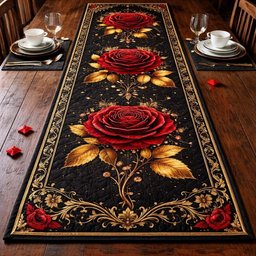 Golden Rose Elegance Table Runner - Made to Order TABLE928