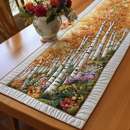 Golden Birch Grove Table Runner - Made to Order TABLE928