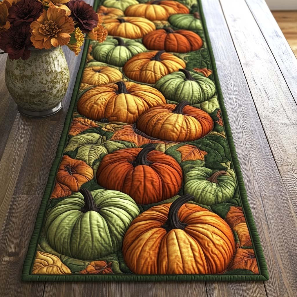 Golden Pumpkin Lane Table Runner - Made to Order TABLE928