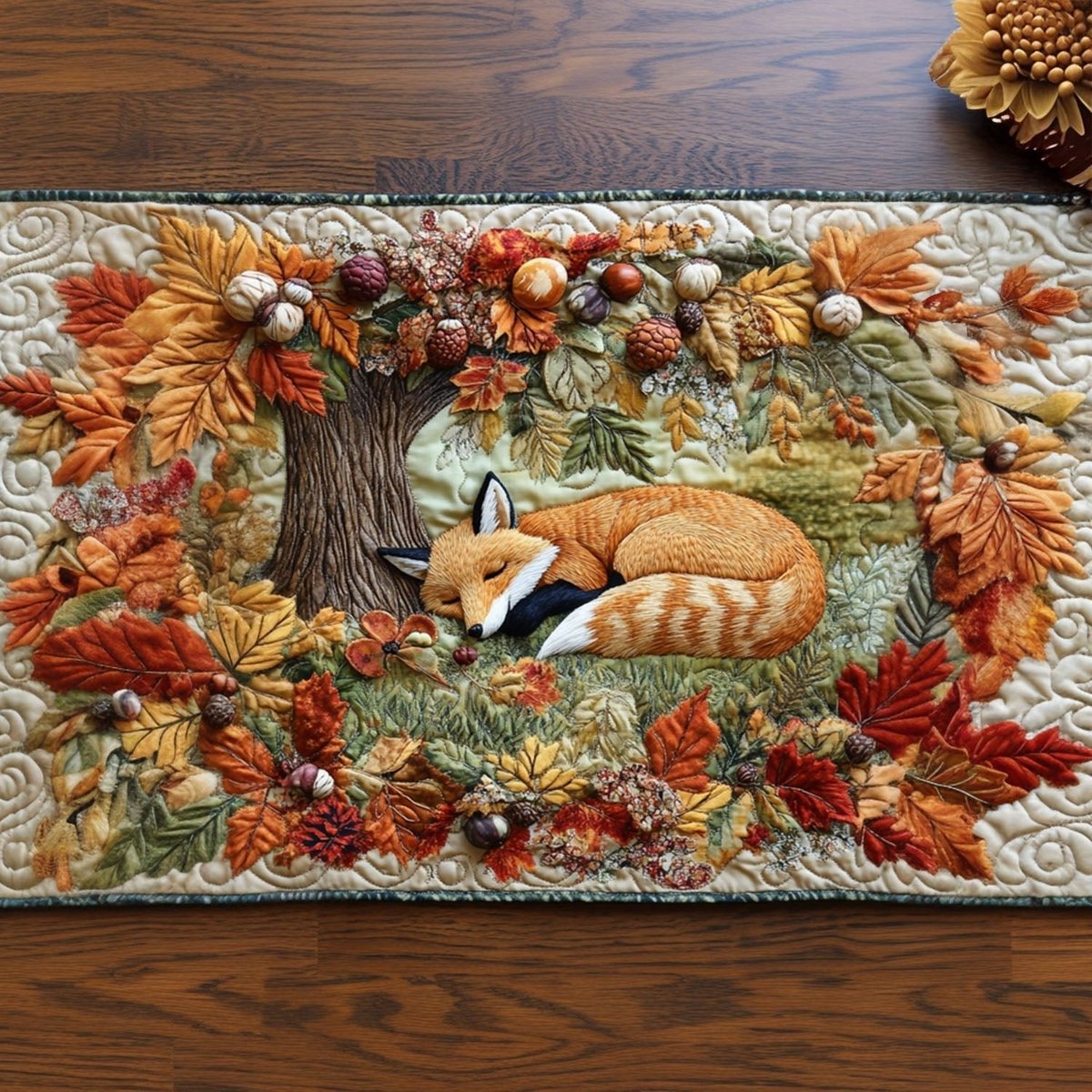 Golden Autumn Fox Table Runner - Made to Order TABLE928