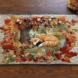 Golden Autumn Fox Table Runner - Made to Order TABLE928