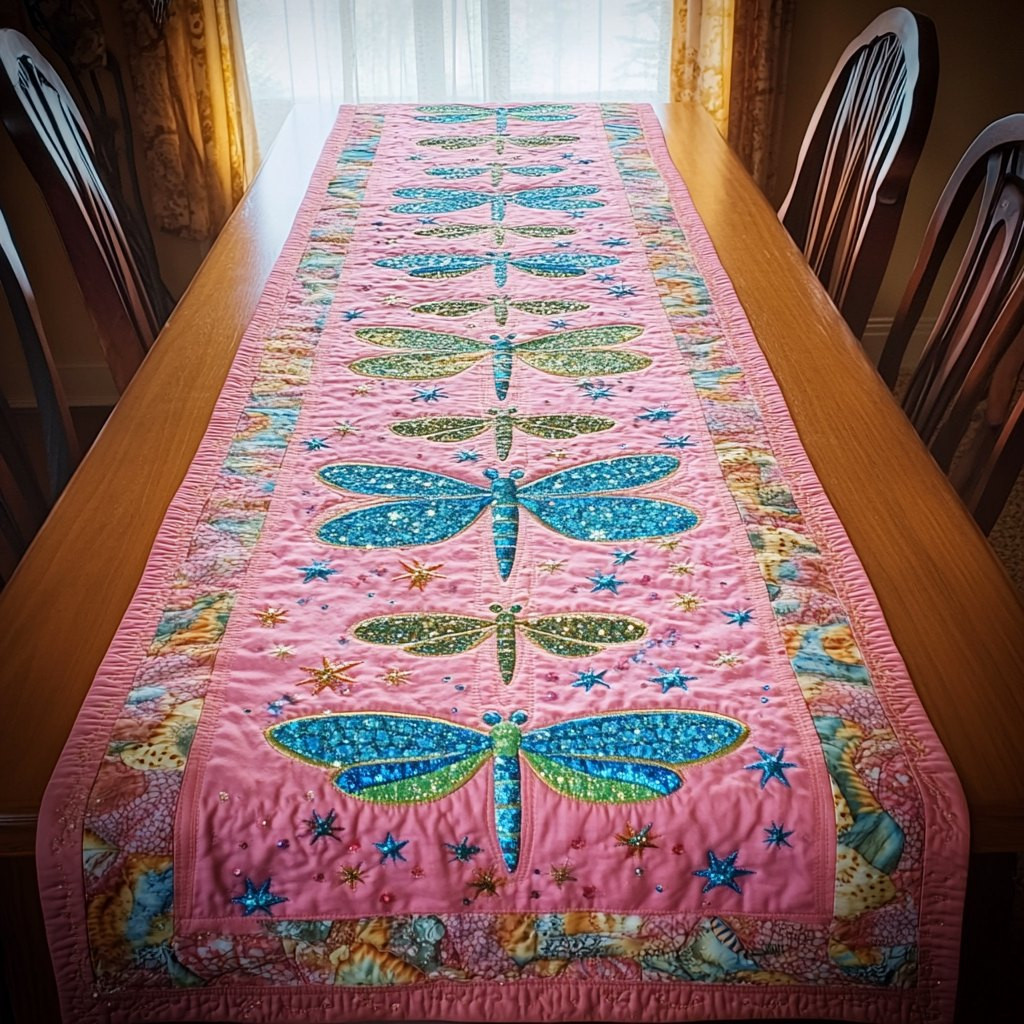 Golden Dragonfly Table Runner - Made to Order TABLE928