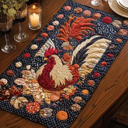 Golden Rooster Table Runner - Made to Order TABLE928