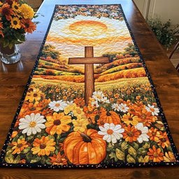 Golden Harvest Cross Table Runner - Made to Order TABLE928