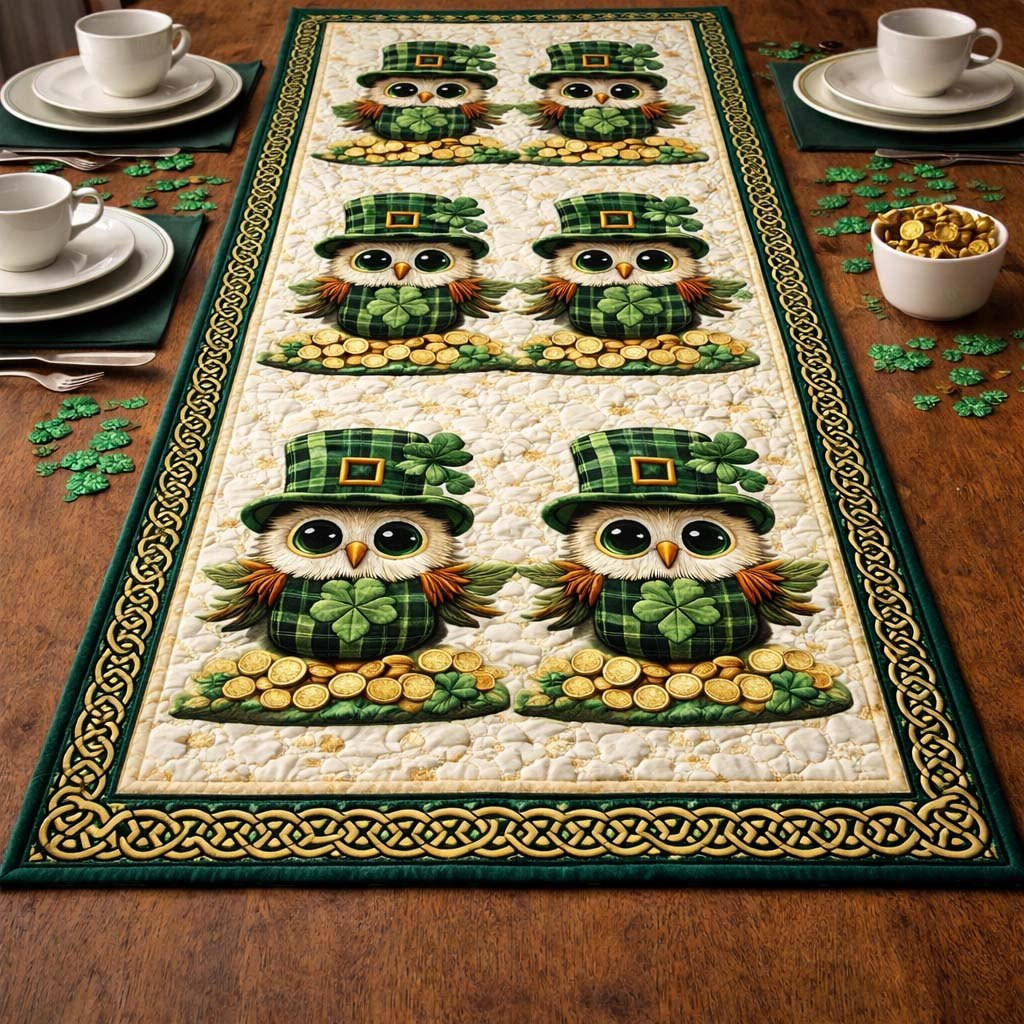 Golden Owl Clover Table Runner - Made to Order TABLE928