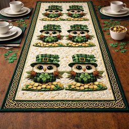 Golden Owl Clover Table Runner - Made to Order TABLE928