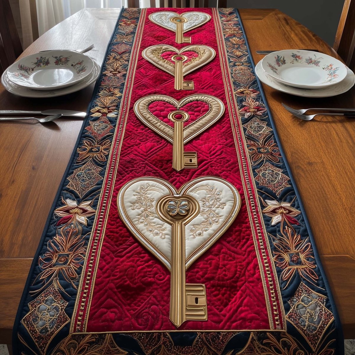 Golden Key Table Runner - Made to Order TABLE928