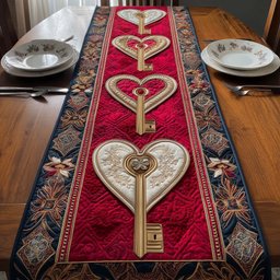 Golden Key Table Runner - Made to Order TABLE928