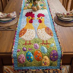 Golden Chickens in the Egg Meadow Table Runner - Made to Order TABLE928