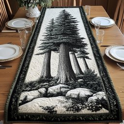 Giant Redwood Trunks in Grey Table Runner - Made to Order TABLE928