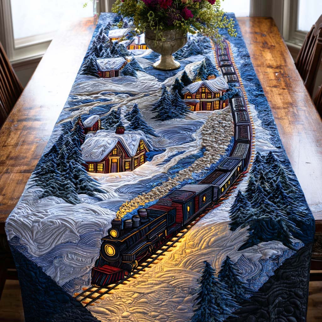 Frosty Train Lights Table Runner - Made to Order TABLE928