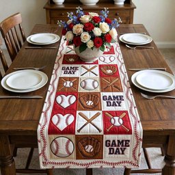 Game Day Baseball Blocks Table Runner - Made to Order TABLE928