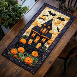 Ghostly House Halloween Table Runner - Made to Order TABLE928