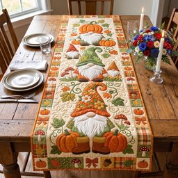 Gnome with Pumpkins and Vines Table Runner - Made to Order TABLE928