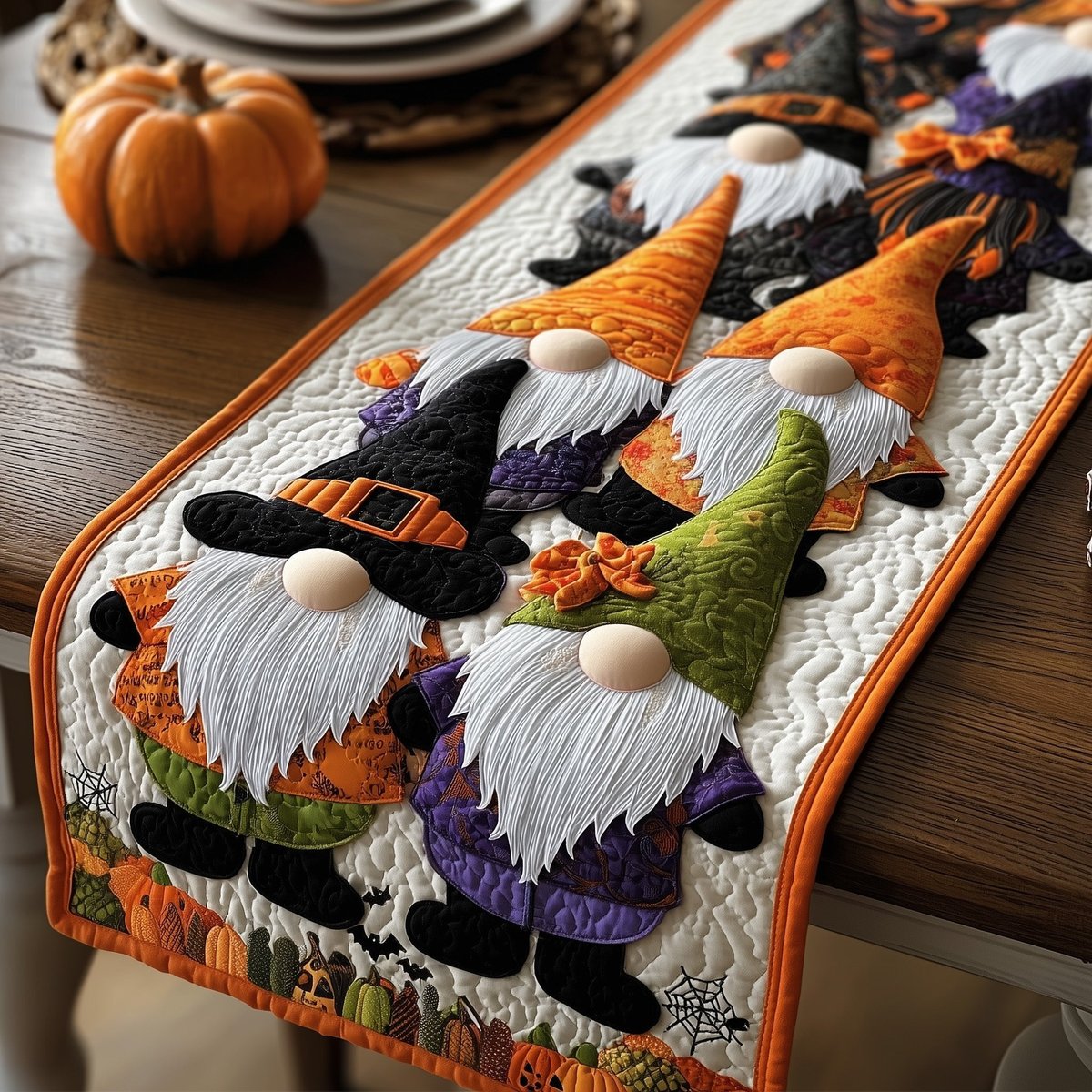Gnomes in Pointed Witch Hats Table Runner - Made to Order TABLE928