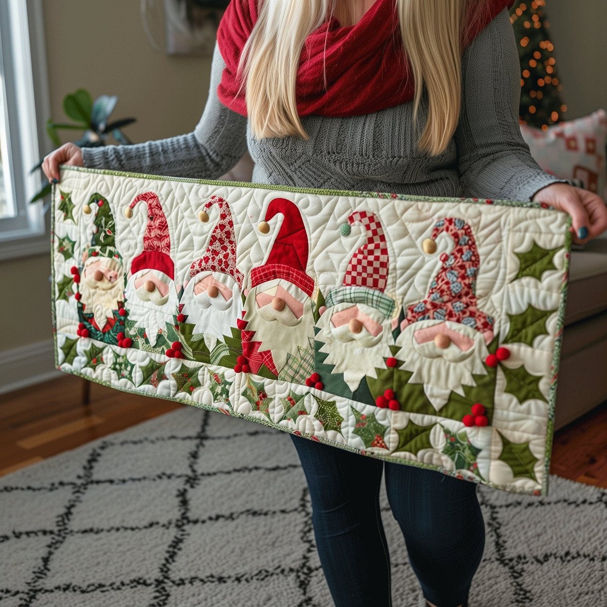 Gnome Family Table Runner - Made to Order TABLE928