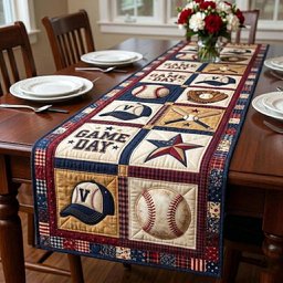 Game Day Baseball with Stars Table Runner - Made to Order TABLE928