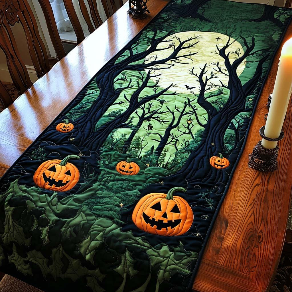 Glowing Pumpkins in the Haunted Woods Table Runner - Made to Order TABLE928