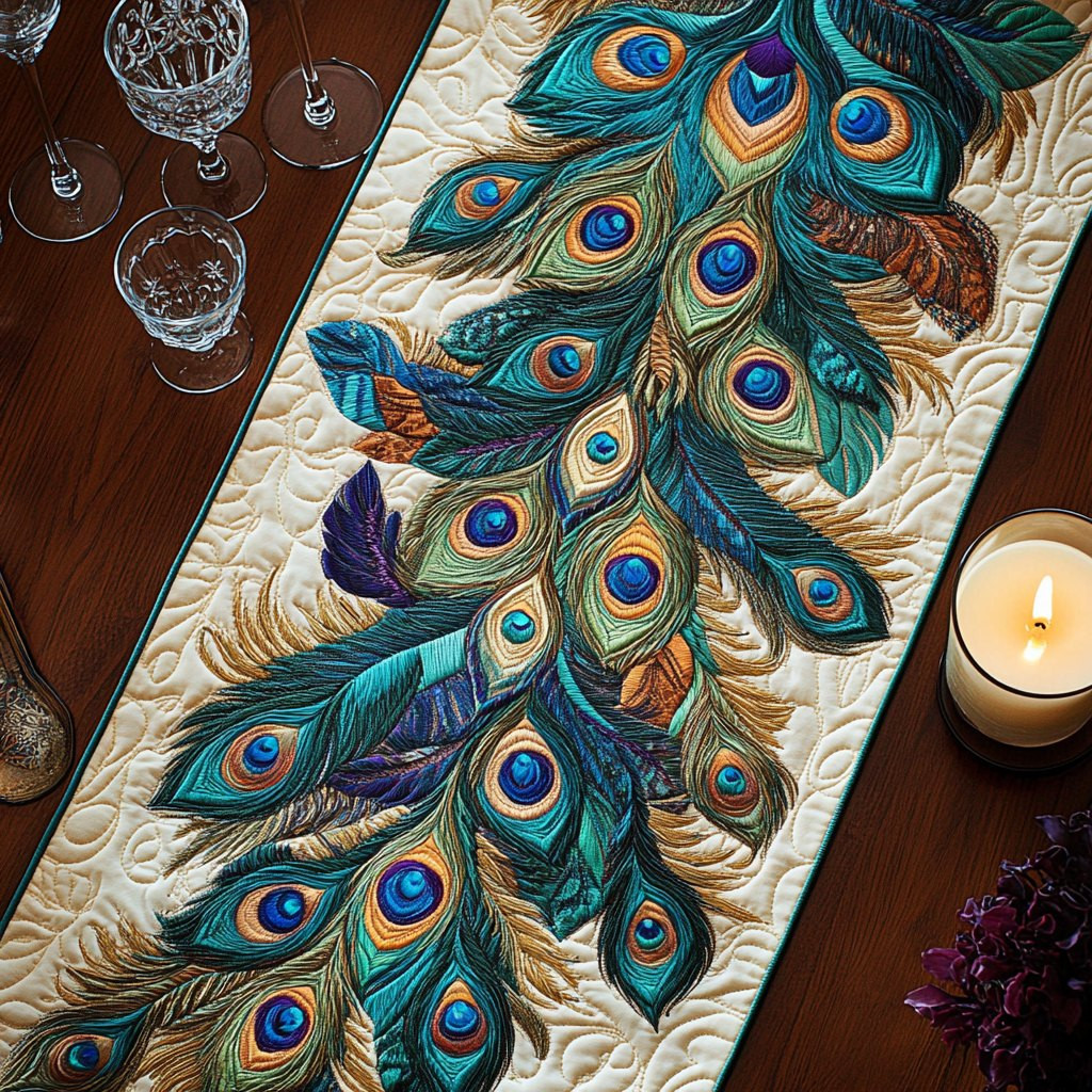 Glam Feather Table Runner - Made to Order TABLE928
