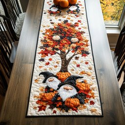 Gnomes Under the Autumn Tree Table Runner - Made to Order TABLE928