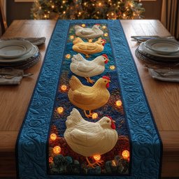 Glowing Hens Table Runner - Made to Order TABLE928