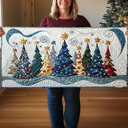 Frosted Pinescape Table Runner - Made to Order TABLE928
