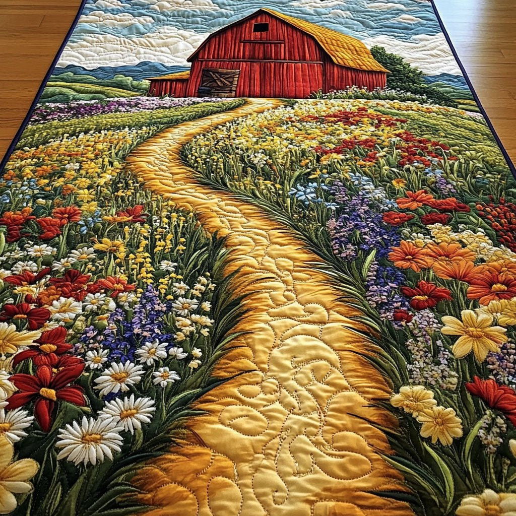 Flower Path and Barn Table Runner - Made to Order TABLE928