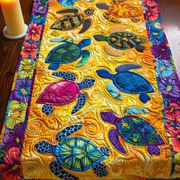 Floral Turtle Paradise Table Runner - Made to Order TABLE928