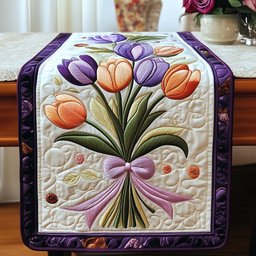 Fresh Tulip Blooms Table Runner - Made to Order TABLE928