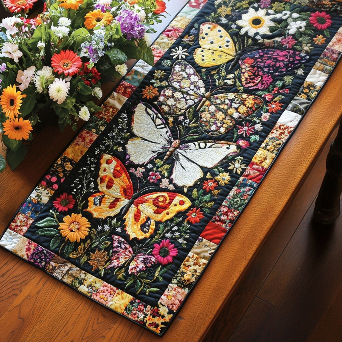 Fluttering Garden Table Runner - Made to Order TABLE928